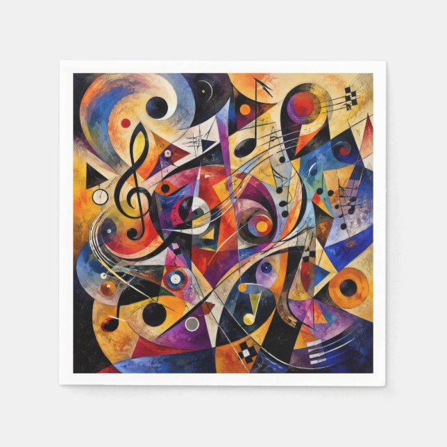 Musical Abstract Art Kandinsky Style  Napkin (Front)