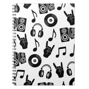 Musical Accessories: Monochrome Vintage Pattern. Notebook