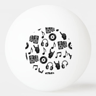 Musical Accessories: Monochrome Vintage Pattern. Ping Pong Ball