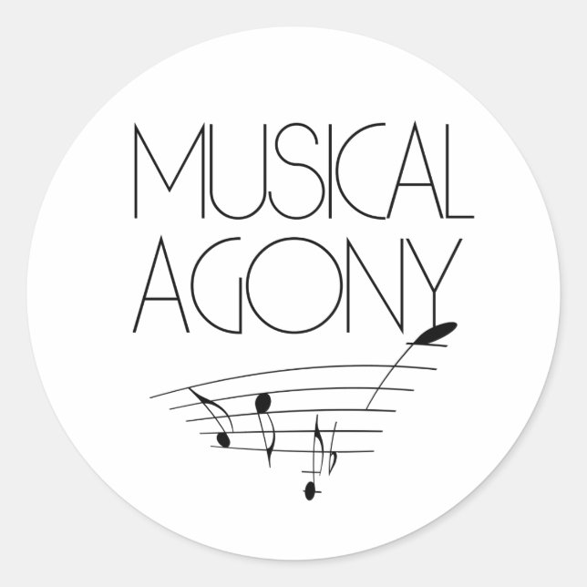 Musical agony classic round sticker (Front)