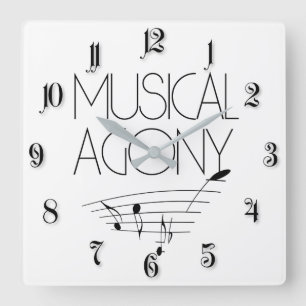 Musical agony square wall clock