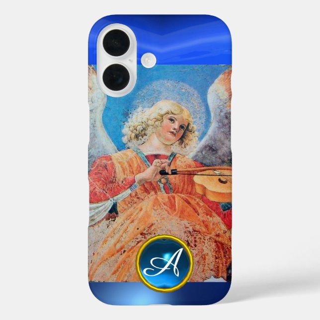 MUSICAL ANGEL , Blue Sapphire Gemstone Monogram Case-Mate iPhone Case (Back)