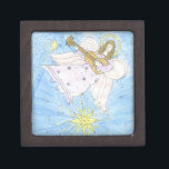 Musical Angel Keepsake Box<br><div class="desc">Musical Angel  ornament Artwork from the Christmas Story CAMELS GIFTS AND THREE WISE MEN By artist writer Sandy Closs Available in all sizes AND STYLES "cute christian",  "cute christmas", "christmas angel""musical angel""gardian angel""angel",   angel,  angels,  christmas,  nativity,   christmas angels,  christmas ornaments</div>