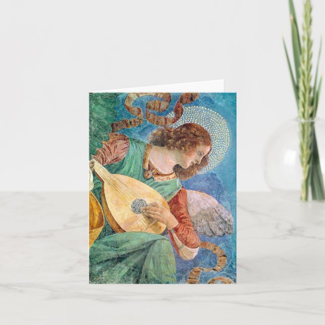 Musical angel playing guitar card (Front)