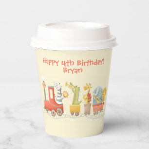 Musical Animal Train Birthday Paper Cups