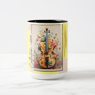 Musical Art collection - Violin Two-Tone Coffee Mug