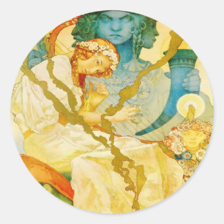 Musical Art Nouveau Vintage Classic Round Sticker