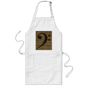 Musical Bass Clef sheet music Long Apron
