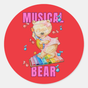 Musical Bear Sticker