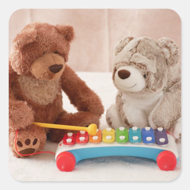 Musical Bears Square Sticker (Front)