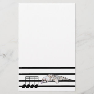 Musical Bengal cat Stationery