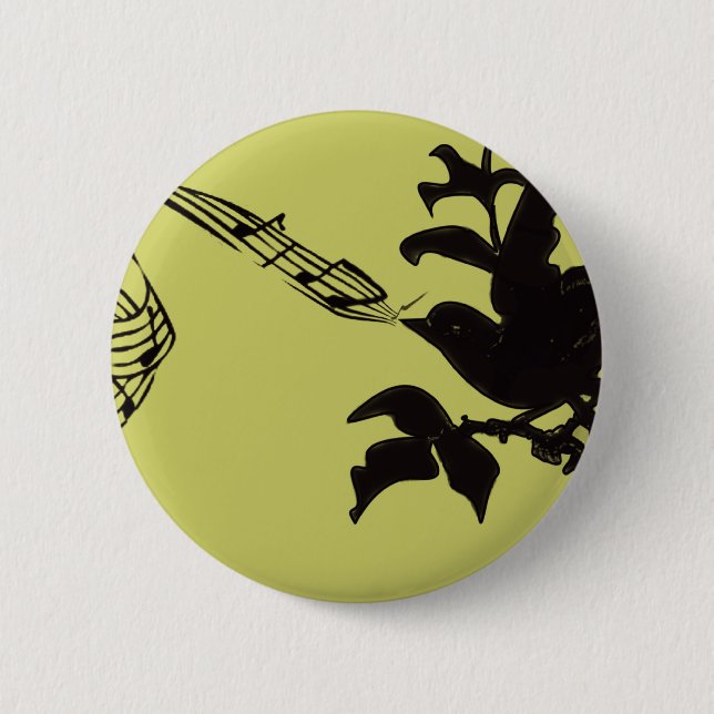Musical Bird Change Colours 6 Cm Round Badge (Front)