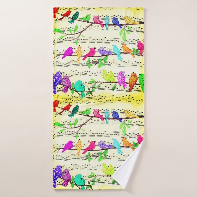  Musical Birds Bath Towel Set (Bath Towel)