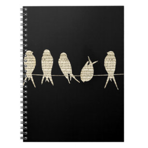 Musical Birds Spiral Notebook
