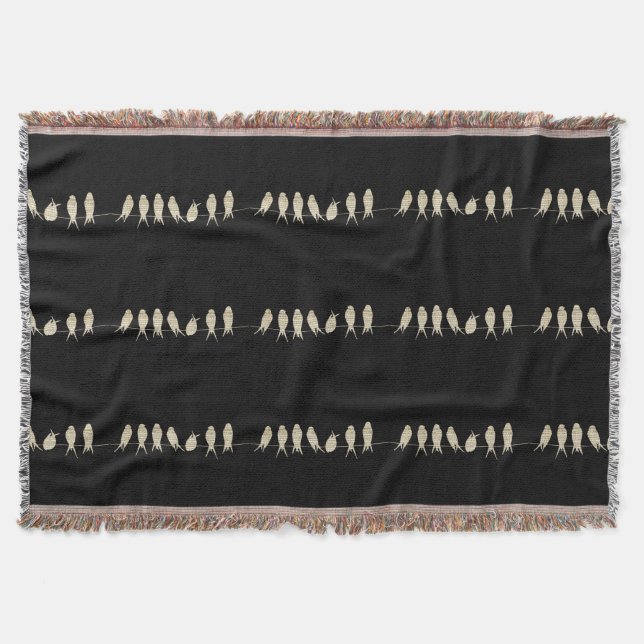 Musical Birds Throw Blanket (Front)