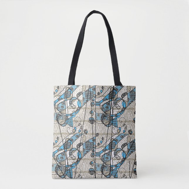 Musical Blues Tote Bag (Front)