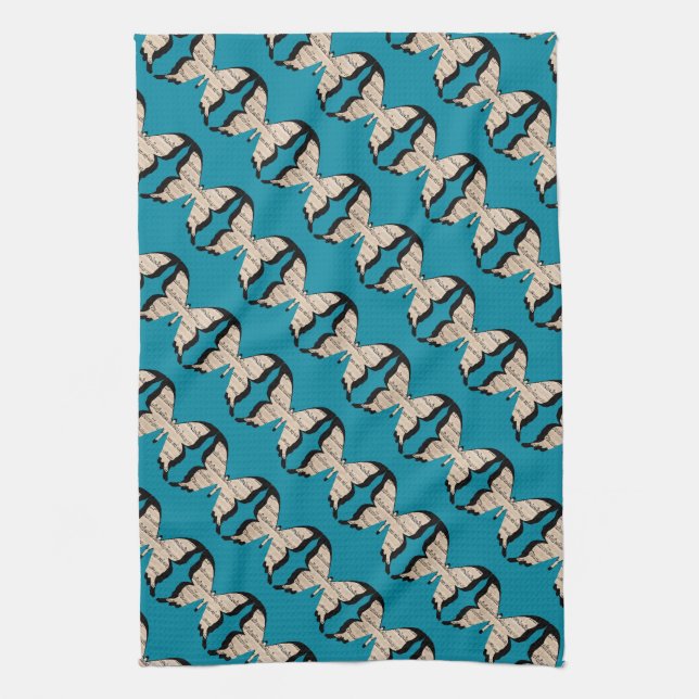 Musical Butterflies kitchen towel (Vertical)