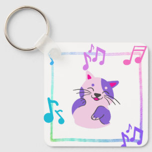 Musical Cat  Key Ring