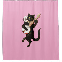 Musical Cat Strumming Banjo
