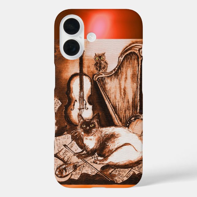MUSICAL CAT WITH OWL IN BROWN SEPIA  GEM Case-Mate iPhone CASE (Back)