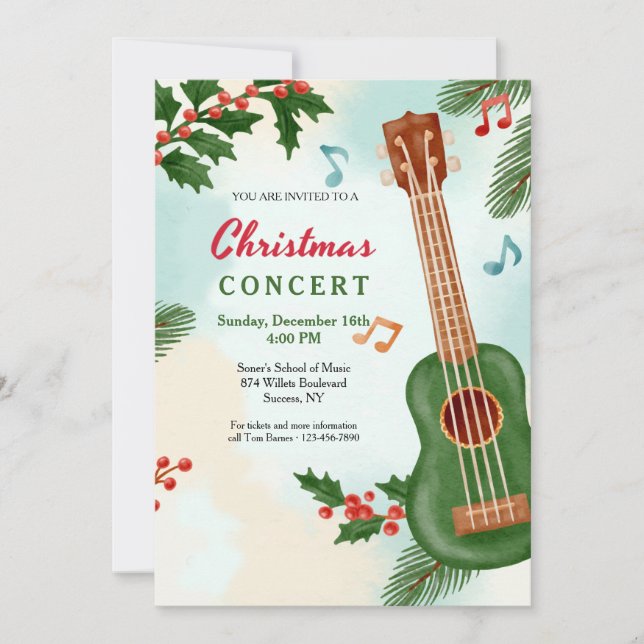 Musical Christmas Concert Invitation (Front)