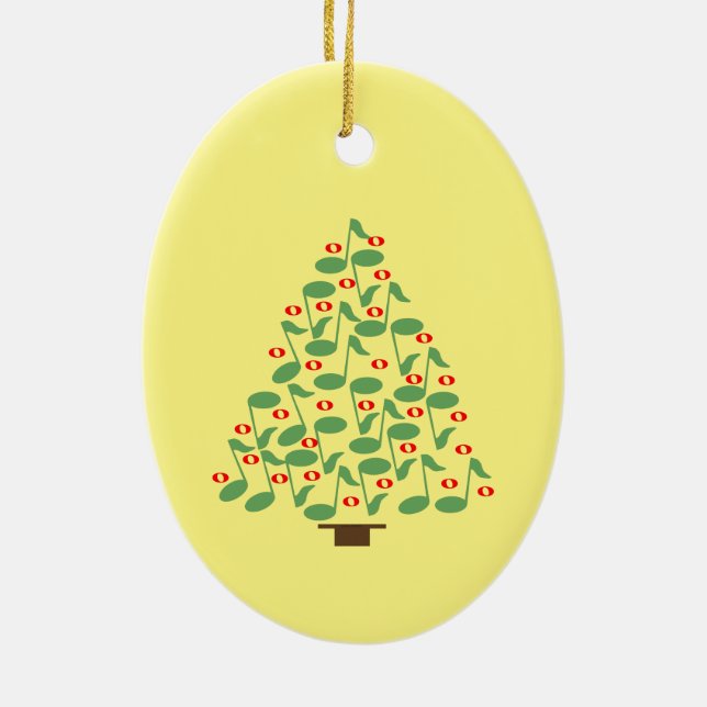 Musical Christmas Tree Ceramic Tree Decoration (Back)
