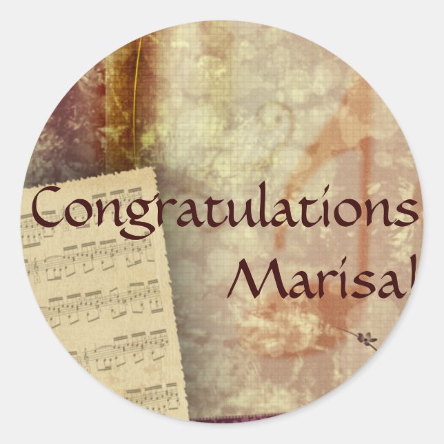 Musical Classic Round Sticker (Front)