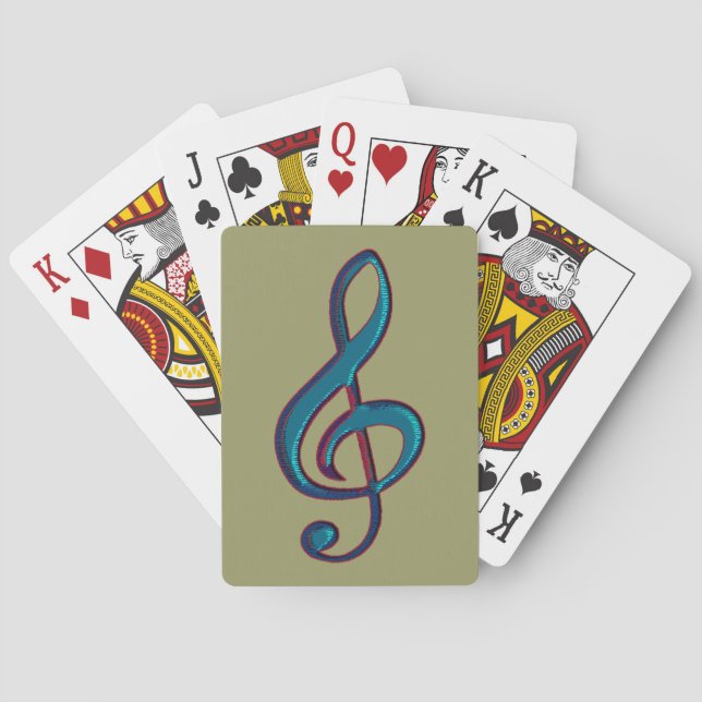 musical clave note playing cards (Back)