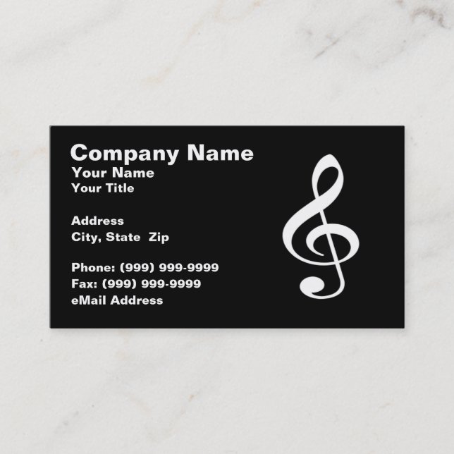 Musical Clef Symbol Business Card (Front)