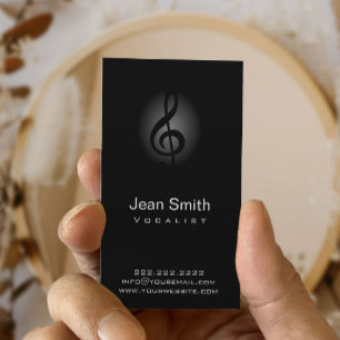 Musical Clef Symbol Elegant Vocalist Singer Music Business Card