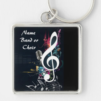 Musical Cleft Note Abstract Key Ring