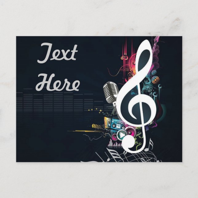 Musical Cleft Note Abstract Postcard (Front)