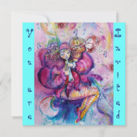 MUSICAL CLOWN ,pink blue turquoise blue