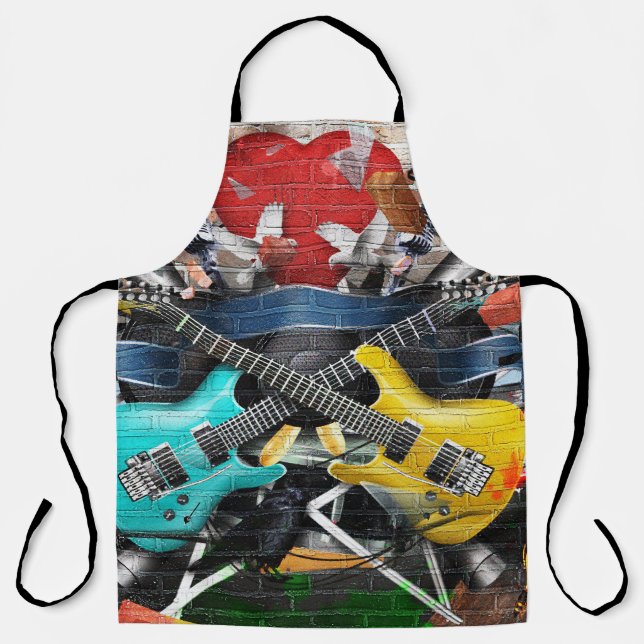 Musical Collage: Colourful Rhythmic Background. Apron (Front)