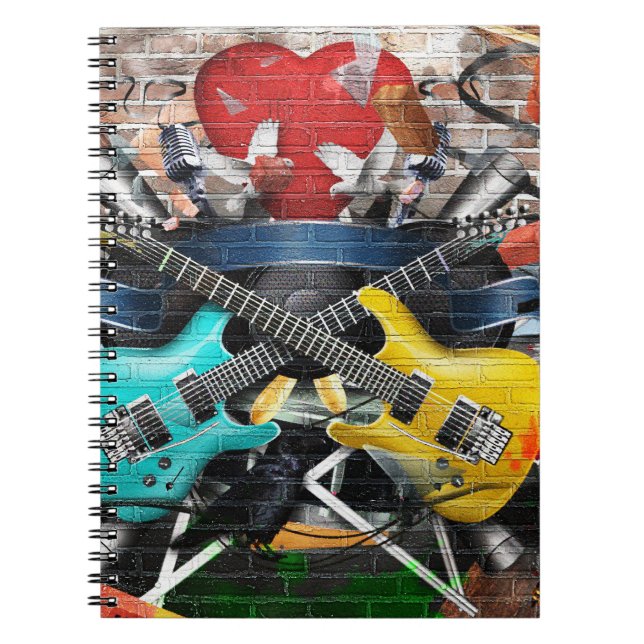 Musical Collage: Colourful Rhythmic Background. Notebook (Front)