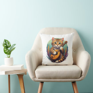 musical cute cat cushion