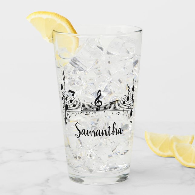 Musical Design Drinking Glass (Front Ice)