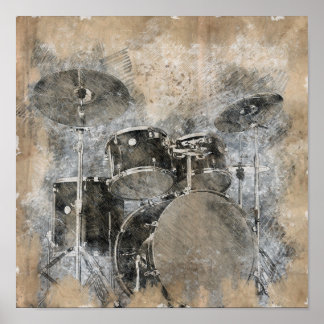Musical drum kit. poster