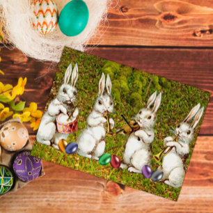 Musical Easter Rabbits Holiday Postcard