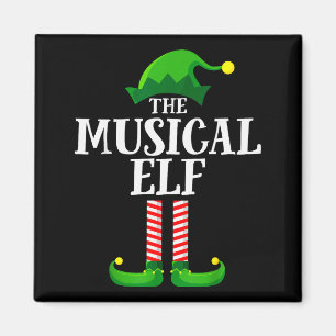 Musical Elf Matching Family Group Christmas Party  Magnet