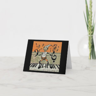 Musical Elf Note on Piano Note Card