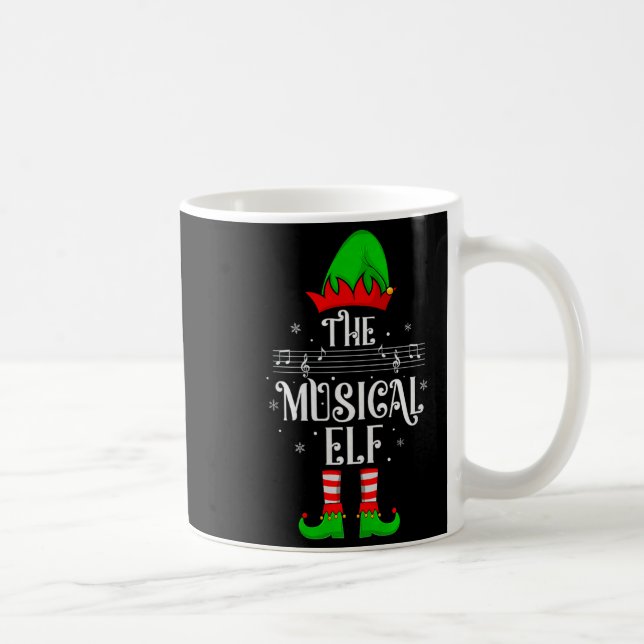 Musical Elf Xmas Christmas Matching Family Elf Squ Coffee Mug (Right)