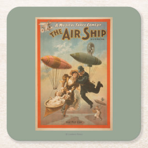 Musical Farce Comedy, The Air Ship Theatre 2 Square Paper Coaster