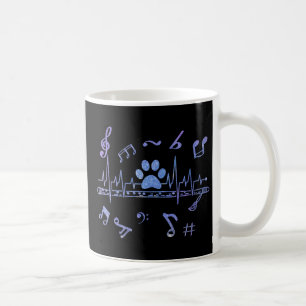 Musical Flute with Paw Prints Coffee Mug