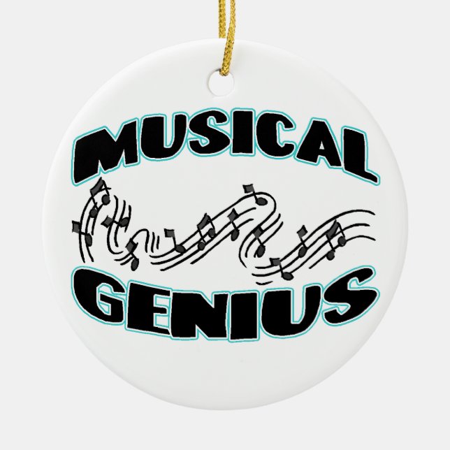 Musical Genius Music Notes Ceramic Tree Decoration (Front)