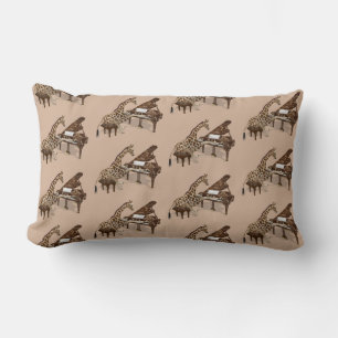 Musical Giraffe Playing Piano Lumbar Cushion