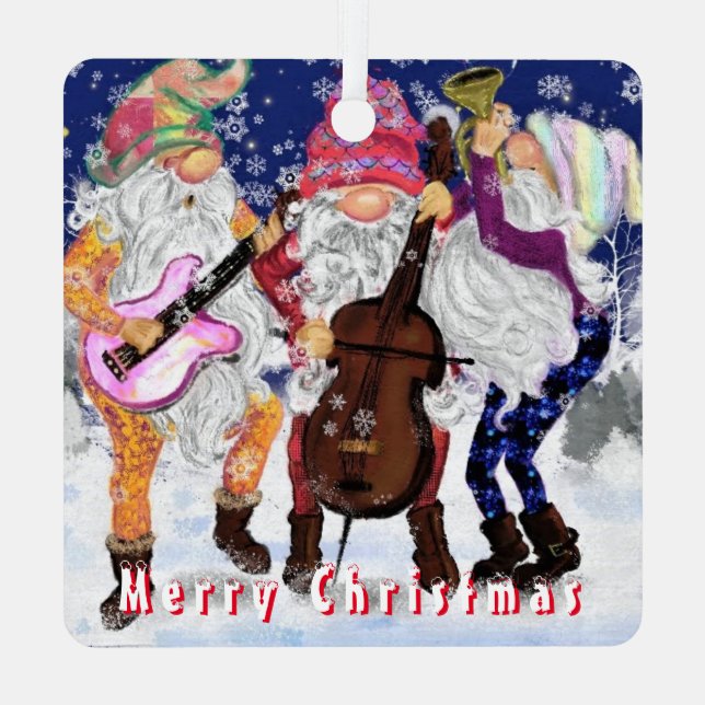Musical Gnomes Christmas Ornament (Back)