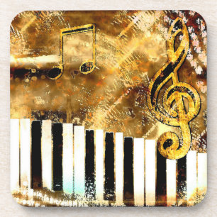 Musical Grunge Cork Coaster