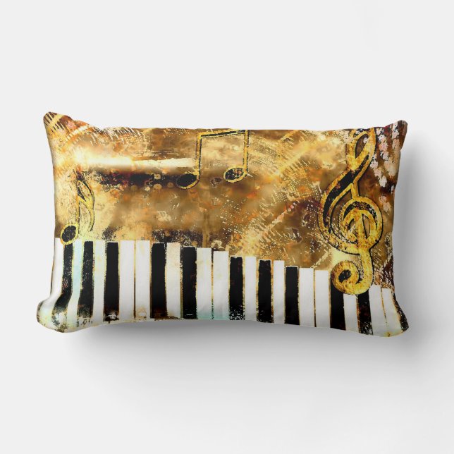 Musical Grunge Throw PIllow (Front)