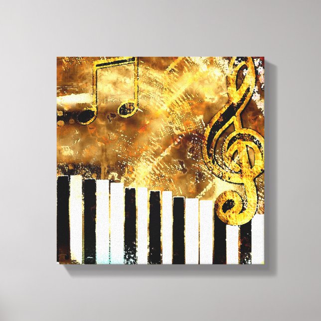 Musical Grunge Wrapped Canvas (Front)